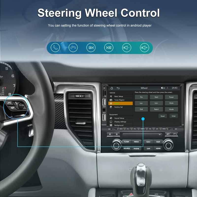 Product Introduction of Compatible with 7inch Dual-Socket MP5 Player - Wireless CarPlay with Microphone for Car Central Control Integrated System 40
