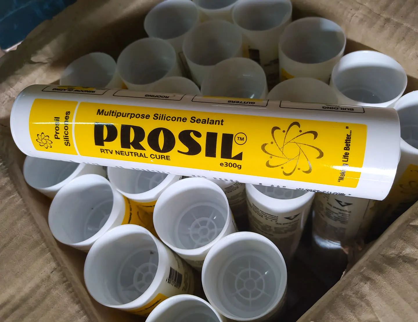 (TUBE/PIECE) Prosil Multi-Purpose Silicone Sealant 300g - clear, grey ...