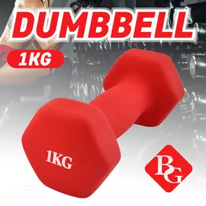BGsport Mini Dumbbell Neopren Alat Latihan Olahraga Beban Gym Fitness Otot Barbell Mini Beban 1Kg (1pcs)