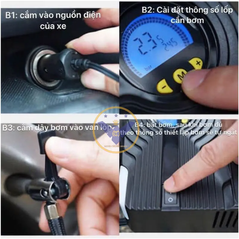 Bơm lốp ô tô tự động Steel Mate P05 bản điện tử tự ngắt 4