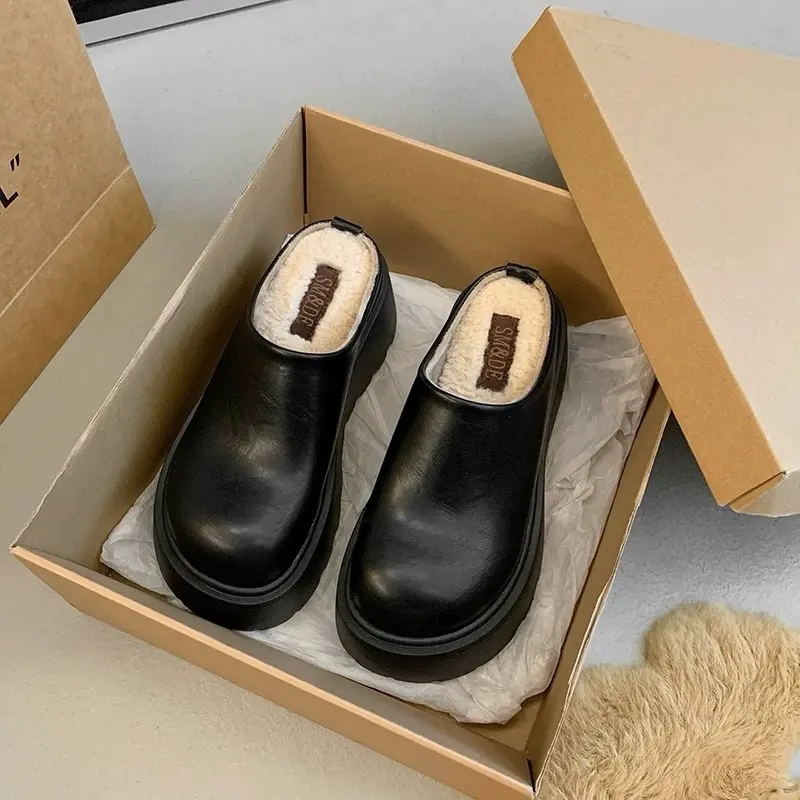 Dép nữ sục da Xịn chất đẹp đế cao bánh mì - GiàY - Shoes DéP Nhung 6