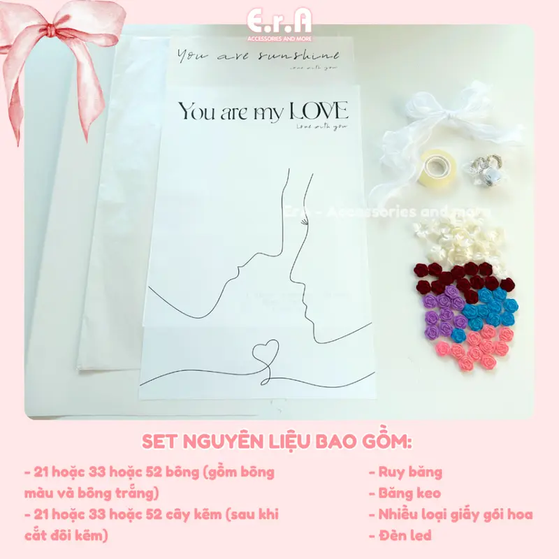 [DIY] Set Tự Làm Bó hoa hồng đá handmade làm quà tặng sinh nhật, tặng Valentine, tặng 8/3 tặng người yêu, mẹ, chị em gái,cô giáo 6