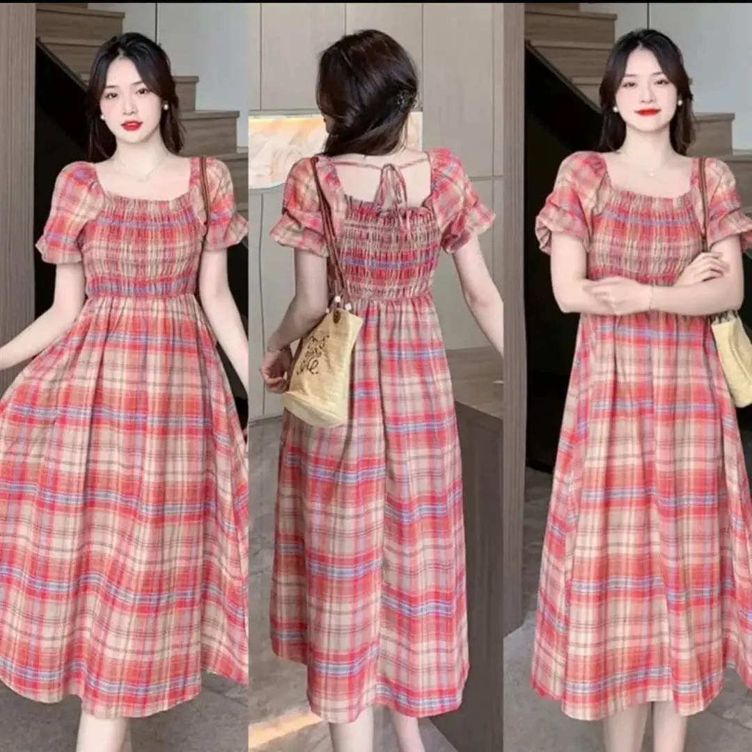 (Có size từ 40-100kg)Váy bầu,đầm bầu bigsize kẻ siêu xinh đi làm, đi biển, đi chơi Sandal