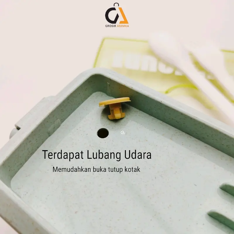 Lunchbox Sekat 2 Susun & 3 Susun - Serat Jerami Gandum - 750 ML - Bento - Kitchenware Kotak Makan 3
