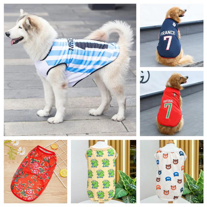 Áo sát nách cho chó lớn chất liệu vải lưới thoáng khí với nhiều họa tiết dễ thương, kiểu dáng thể thao khoẻ khoắnÁo sát nách cho chó lớn chất liệu vải lưới thoáng khí với nhiều họa tiết dễ thương, kiểu dáng thể thao khoẻ khoắn