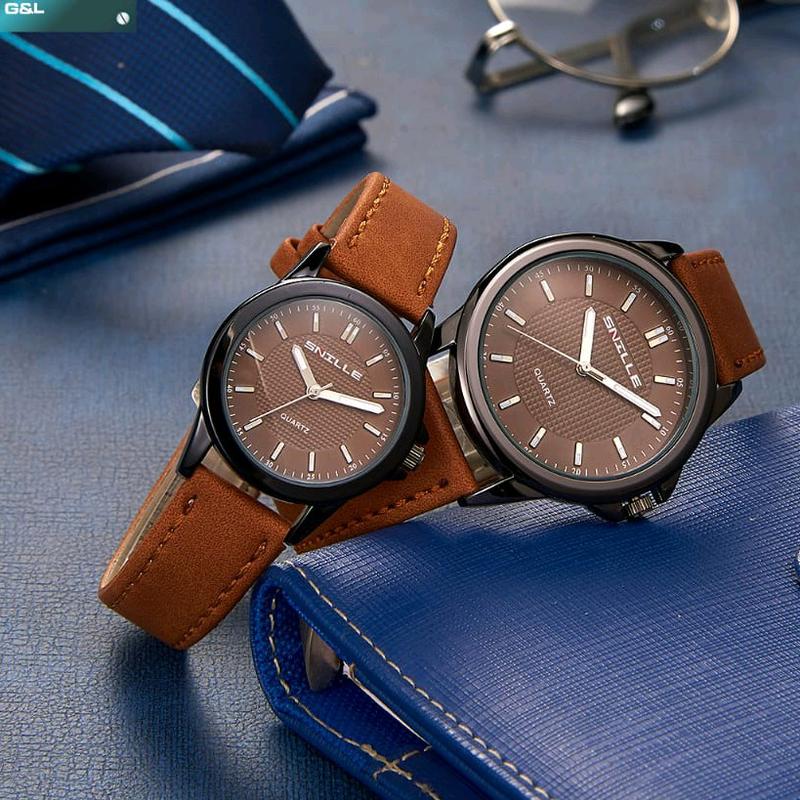 Snille Jam Tangan Kulit pasangan ( couple ) Pria & Wanita || bisa satuan.  Original Asli Anti Air Waterproof 1041 rose 3