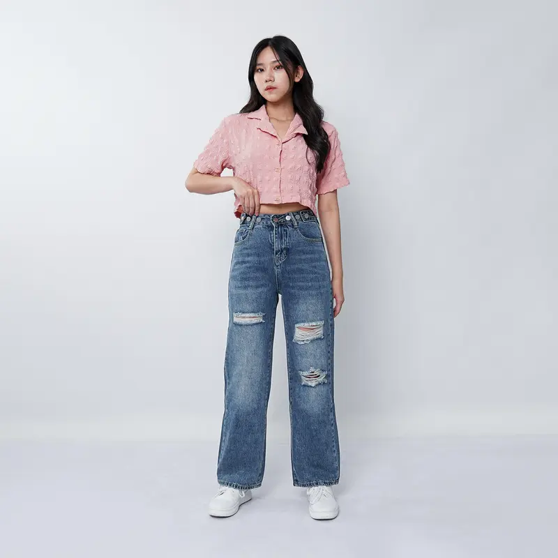 VIERLIN - Jeans 8972 - HIGH WAIST LOOSE JEANS Celana Panjang 3