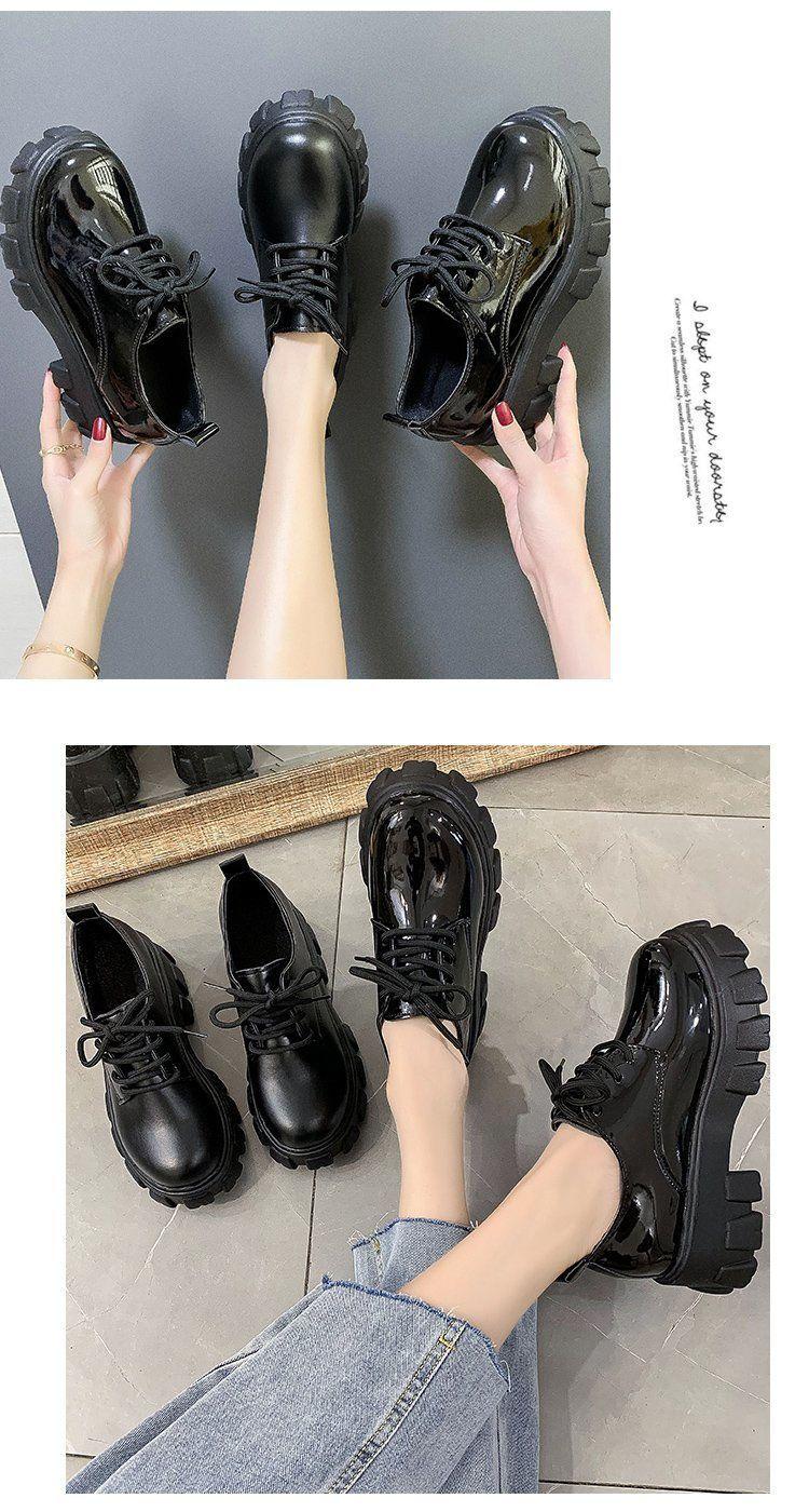 Product Introduction of Giày Nữ, Cỡ 35 Đến Cỡ 43, Giày Da Đế Xuồng Muffin Liu Wen, Dễ Phối Đồ Giày Cao Gót Bánh Mì, Phong Cách Anh Quốc, Có Cỡ 41, Cho Nữ 7