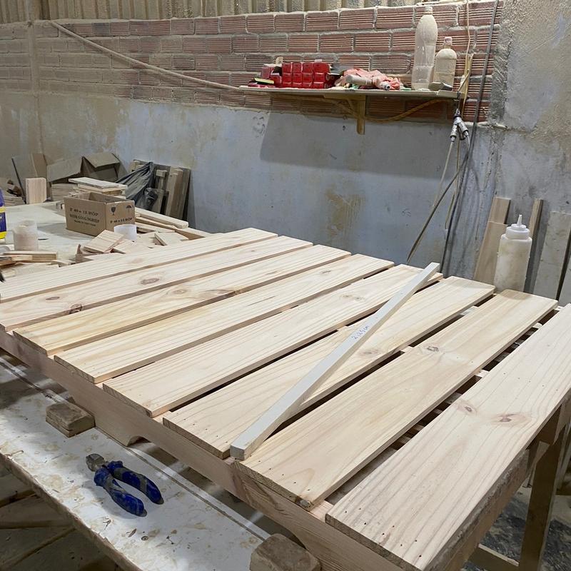 GIƯỜNG PALLET 1M2 / 1MX2M CAO GAN  10CM GỖ THÔNG GIÀNH CHO 1 NGƯỜI 7