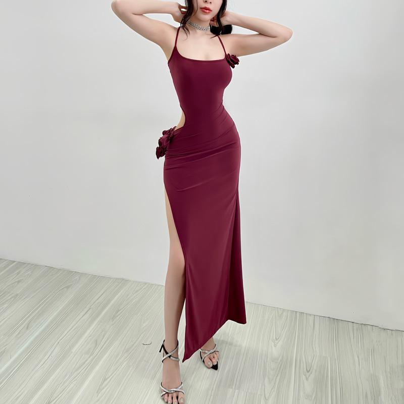 Đầm 2s khoét eo xẻ tà Peridot Sexy Dress NGOCCLOTHING nữ [FREESHIP] Váy 2 dây ôm body dài đính hoa quyến rũ, gợi cảm HOT 3