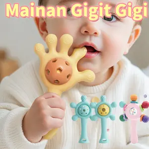 Mainan Gigi Bayi Dari Silikon Berkualitas Makanan / Dengan Mainan Gigi Berbunyi Dari Silikon / Mainan Bayi Yang Aman Dan Bebas Toksin Dari Silikon Berkualitas Makanan Untuk Digenggam
