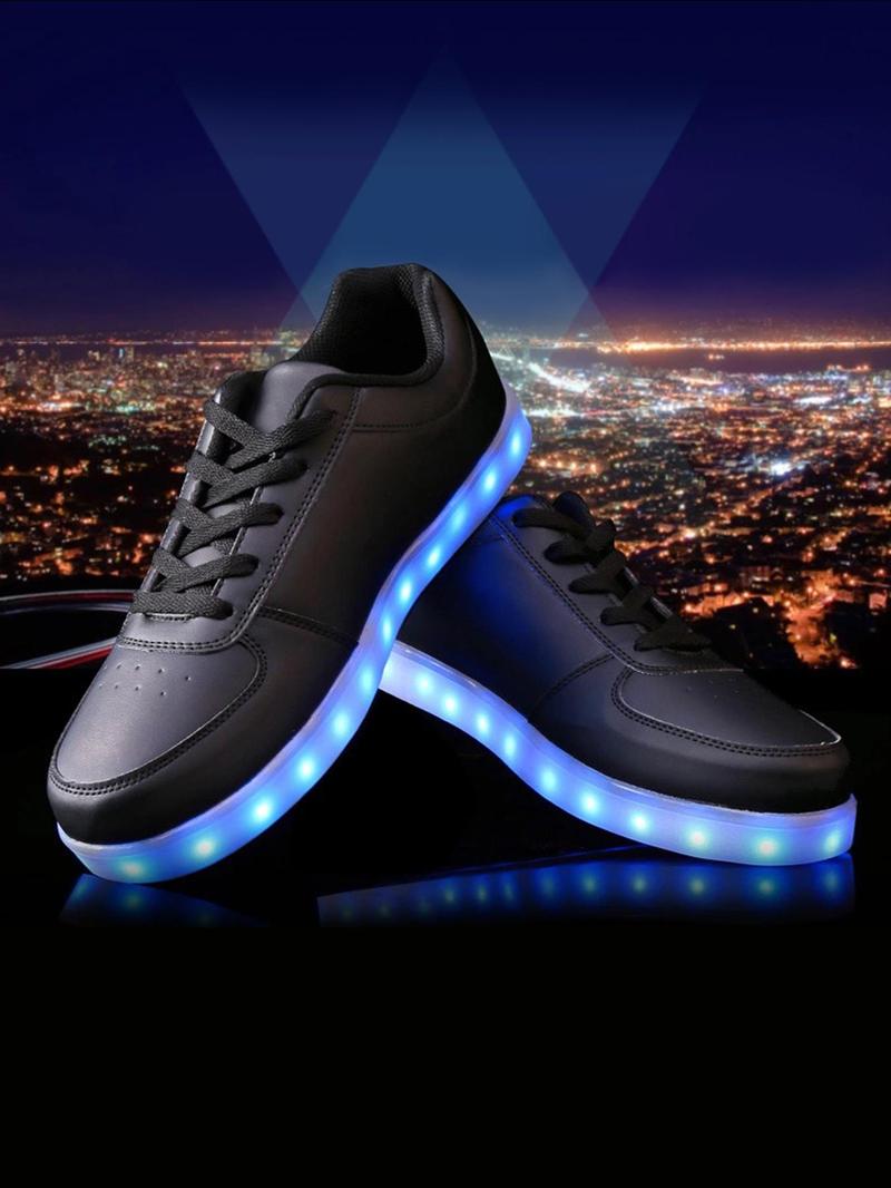 Product Introduction of Men's Lace Up Walking Shoes with Lights Design, Casual Sporty Breathable Comfortable Sneakers, Fashionable Sneakers for Outdoor Dancing 1