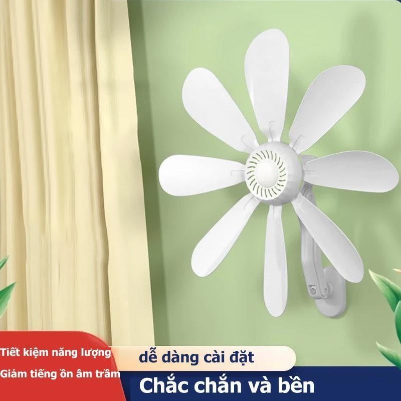 QuạT Treo Tường Mini 7 Cánh Quạt Âm Thanh Nhỏ Chống Ồn Kèm Miếng Dán Fan HH-417 3