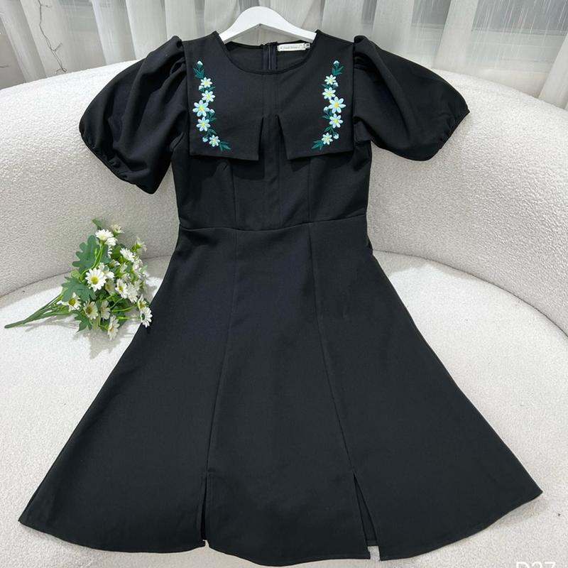 Sa.le lẻ size Đầm BIGSIZE - Ú XINH cao cấp THÊU HOA cho người béo mập đi tiệc D37