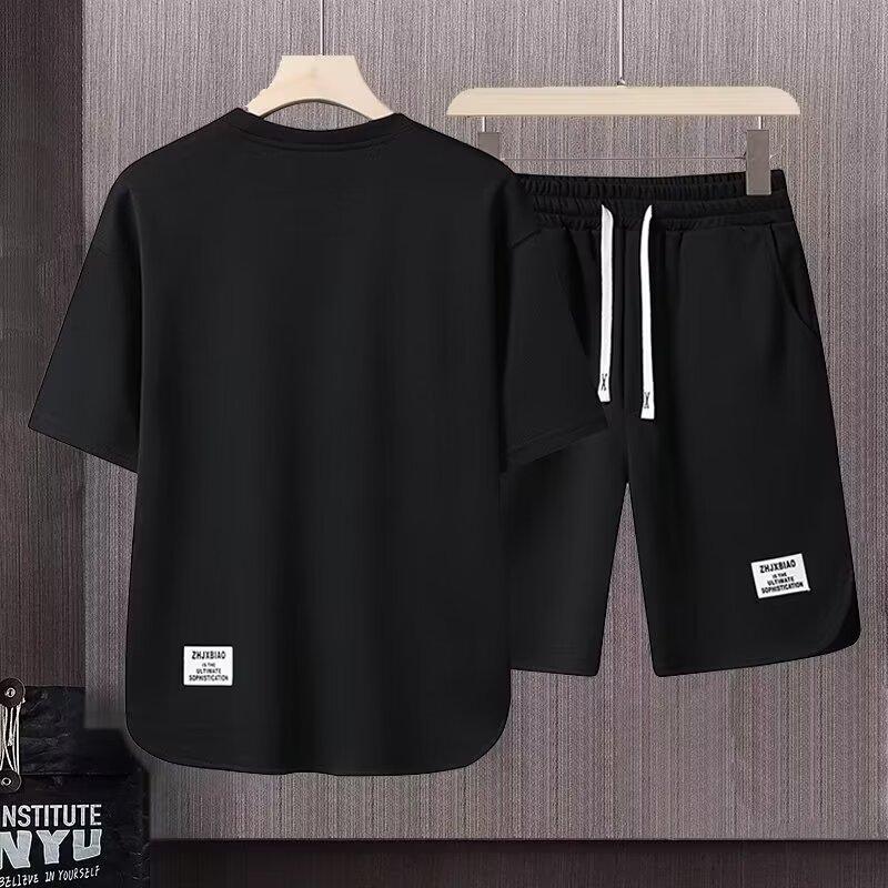 Product Introduction of Sportswear Suit Men's Summer Short-Sleeved T-shirt Basketball Jersey Casual Shorts Two-Piece Korean Style Trendy 2025 5