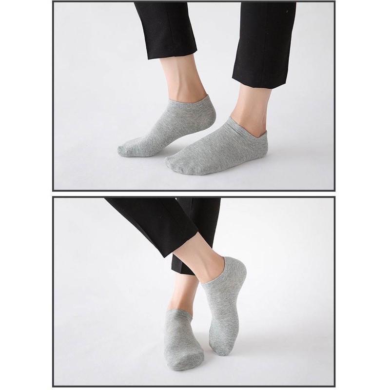 Product Introduction of Ready stock!!! 1 pair men women cotton ankle socks athletic casual solid stripe comfortable sock black white Grey 5