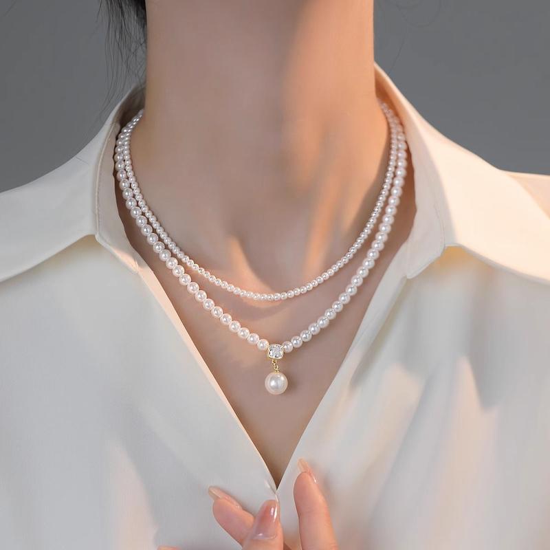 Product Introduction of Vòng Cổ Ngọc Trai Xếp Chồng Hai Lớp, Shijia, Dành Cho Nữ, Phong Cách Mới Nóng Bỏng Năm 2025, Vòng Cổ Choker Cá Tính, Thời Trang Tinh Tế, Dễ Phối Đồ, Dây Chuyền Xương Đòn, Thích Hợp Cho Các Bữa Tiệc 1