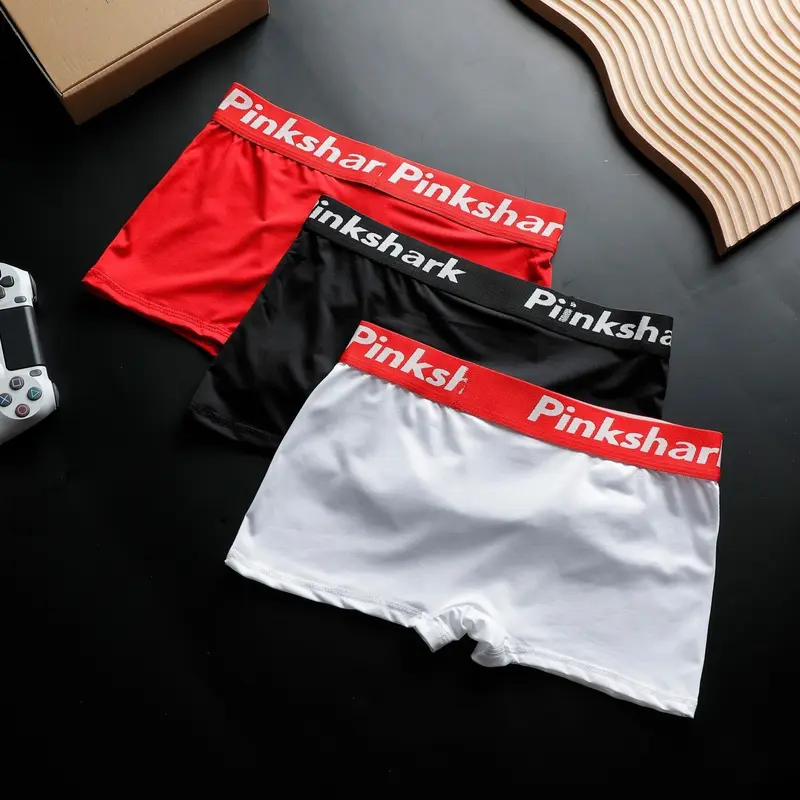 Hộp 3  Quần boxer nam  Pink Shark ( thun Lanh)co giãn 4 chiều Menswear Quần Boxer Sịp Boxer Quần Lót quần 1