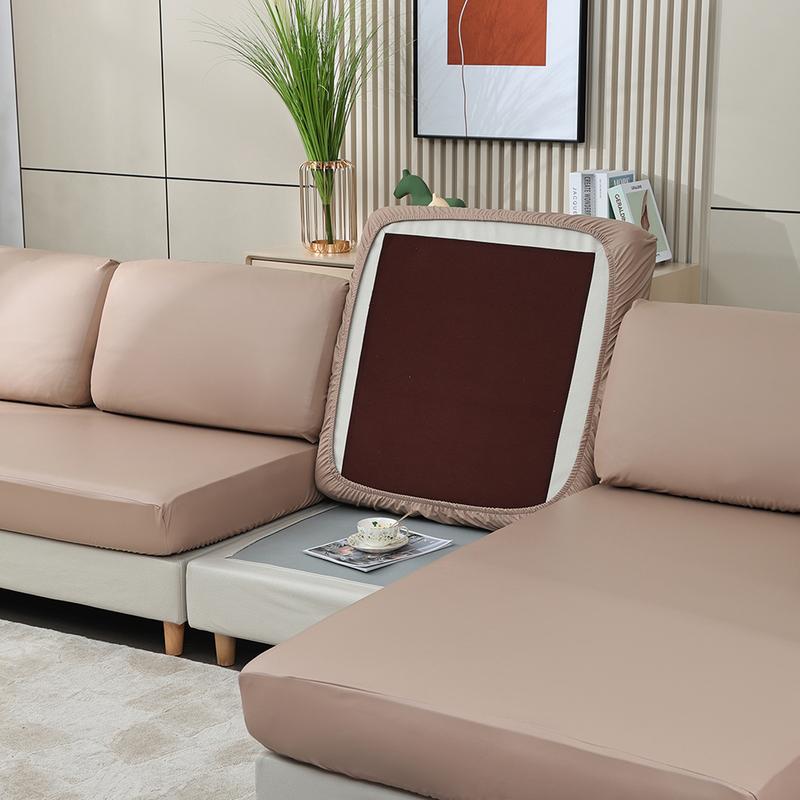 Product Introduction of [juhua] 1/2/3/4 Seater PU Leather Elastic Sofa Seat Cushion Covers for Living Room Waterproof Stretch Chair Seat Cover Couch Slipcover 45