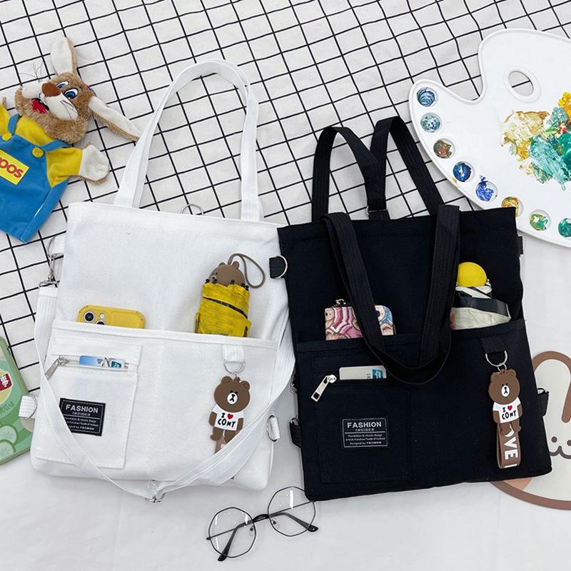 Túi Messenger Nữ Sinh Phong Cách Hàn Quốc, Túi Vải Bố Đeo Vai, Phong Cách Dễ Thương Dễ Phối Đồ Thích Hợp Cho Sinh Viên, Bạn Gái Cùng Phong Cách Túi Xách Bag Tote 3