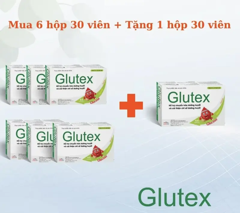 Glutex hỗ trợ hạ nhanh và ổn định đường huyết lâu dài hộp 30 viên công ty Á ÂU 2