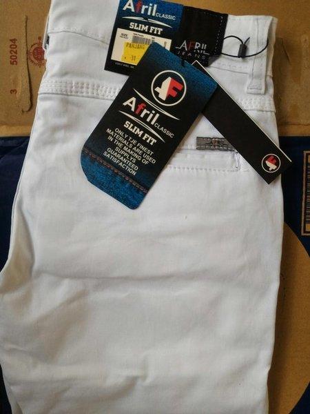 Celana Chino Panjang Pria Putih Slim Fit White chinos cowok Slimfit Kerja Formal Casual 3