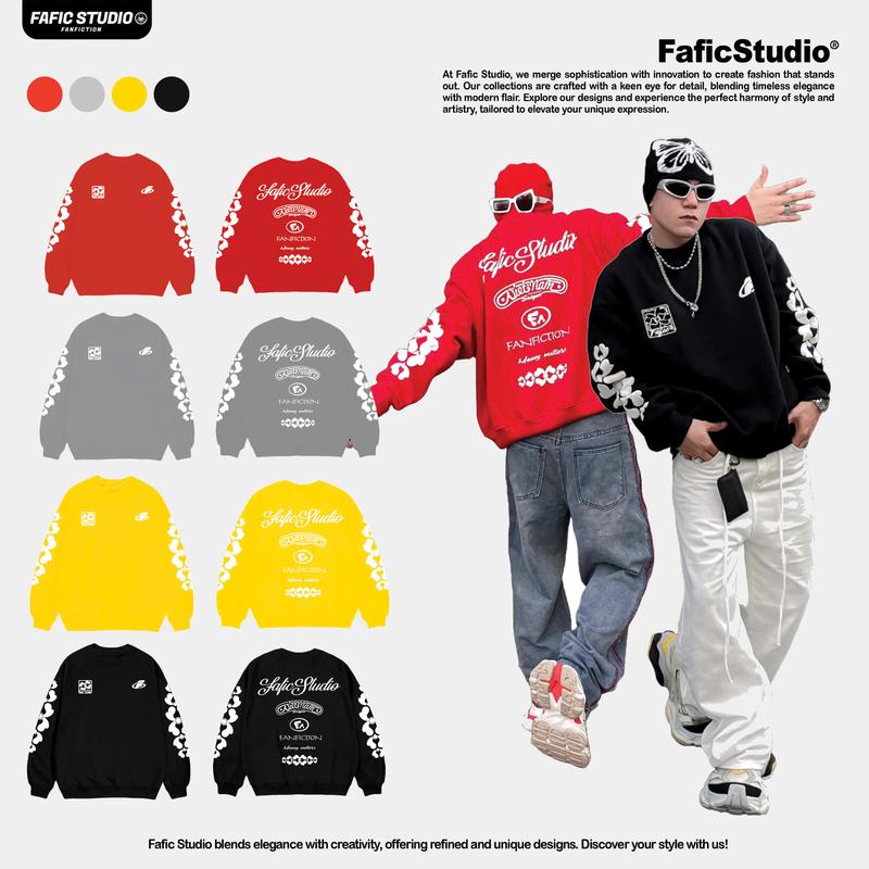 Áo sweater Hình in Jade EYES FAFIC Studio Nam Menswear hình in có túi chất nỉ bông 380gsm dáng rộng boxy