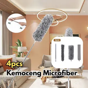 4Pcs Kemoceng Microfiber 280cm Alat Pembersih Langit-Langit Rumah BR139 Tarik Tekuk Panjang