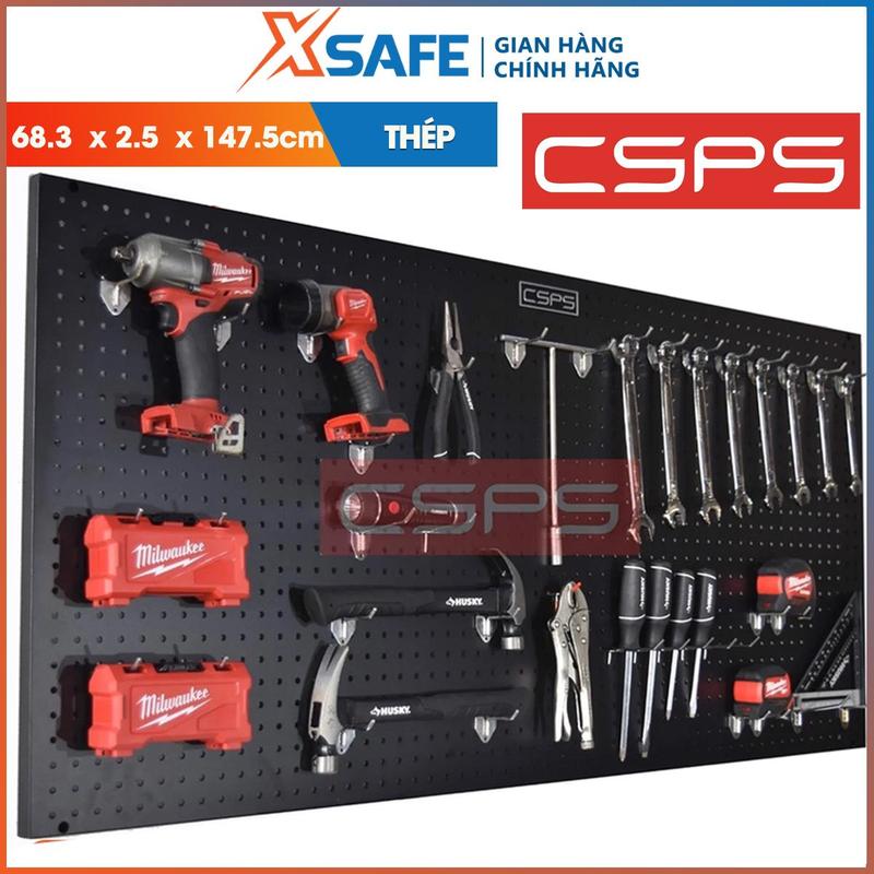 Vách lưới treo tường CSPS 147cm Bảng treo tường Pegboard dùng decor garage gamer sắp xếp khu vực DIY