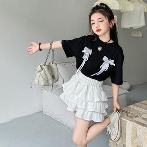 Váy Bộ ngắn Tay Cho Bé Gái, Phong Cách Hàn Quốc, Nơ Ren, Áo Phông ngắn Tay, Váy Bánh Ngọt Công Chúa, Váy Ngắn Độc Đáo Hợp Xu hướng 2024 xinh s shop áo  hai  dây  cho  bé  gái thoi  trang  chobe set  jean  begai