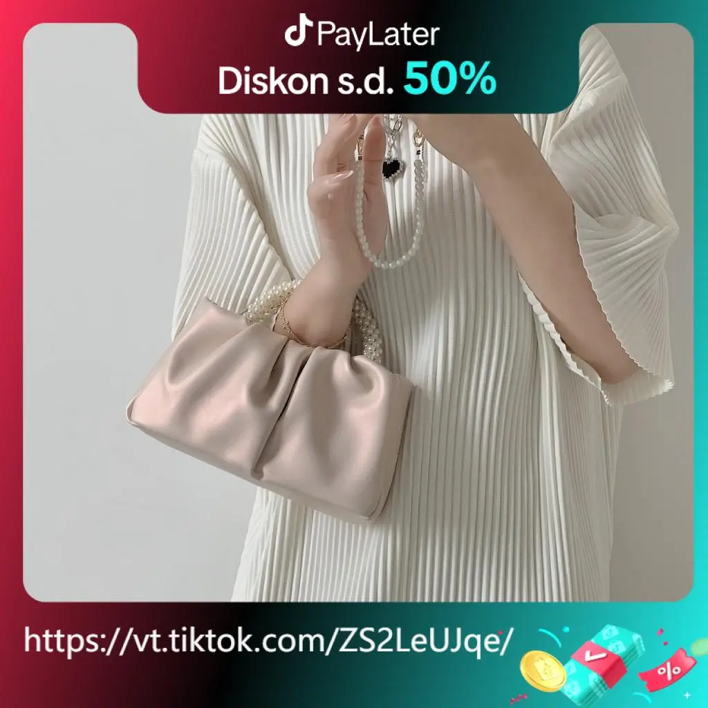 Tas Selempang Wanita Totebag Mutiara Glosy Sweet Pink PU Kulit DMTS079