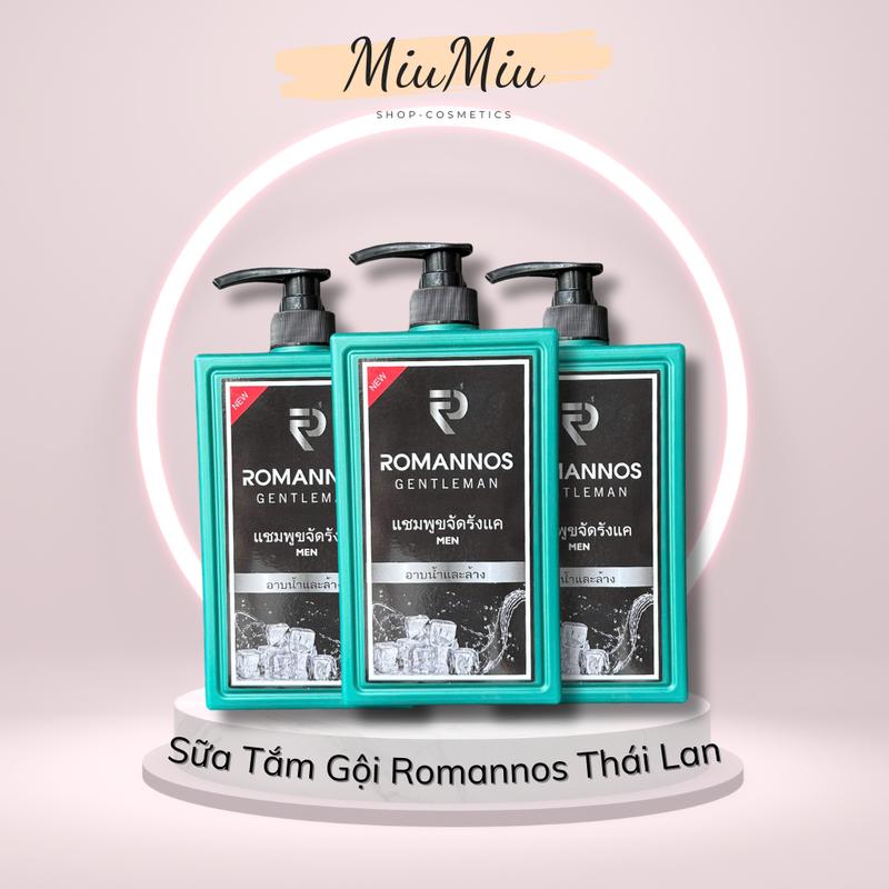 [Combo 3 chai] Sữa tắm và gội dành cho nam Romannos hương nước hoa sang trọng và lịch lãm | Hàng Thái Lan Chất lượng cao