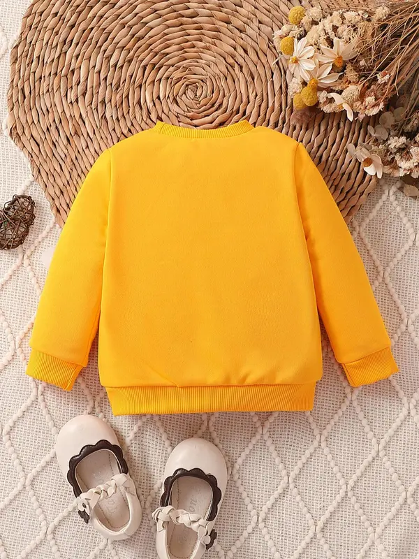 Baby Girl's "Daddy's Girl" Letter Print Crewneck Sweatshirt, Casual Round Neck Long Sleeve Pullover Top for Baby Girls, 2024 Trendy New Kids Fashion 6