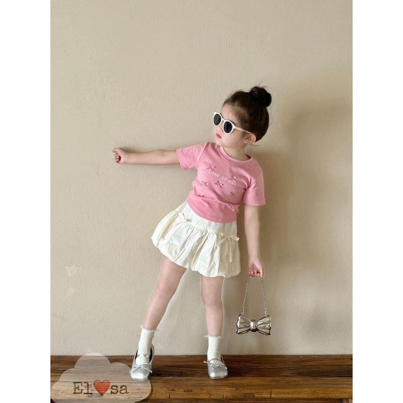 Quần Áo Bé Gái - SET ÁO VÁY BỒNG ĐÍNH NƠ Siêu Xinh cho bé gái 1 - 8 Tuổi