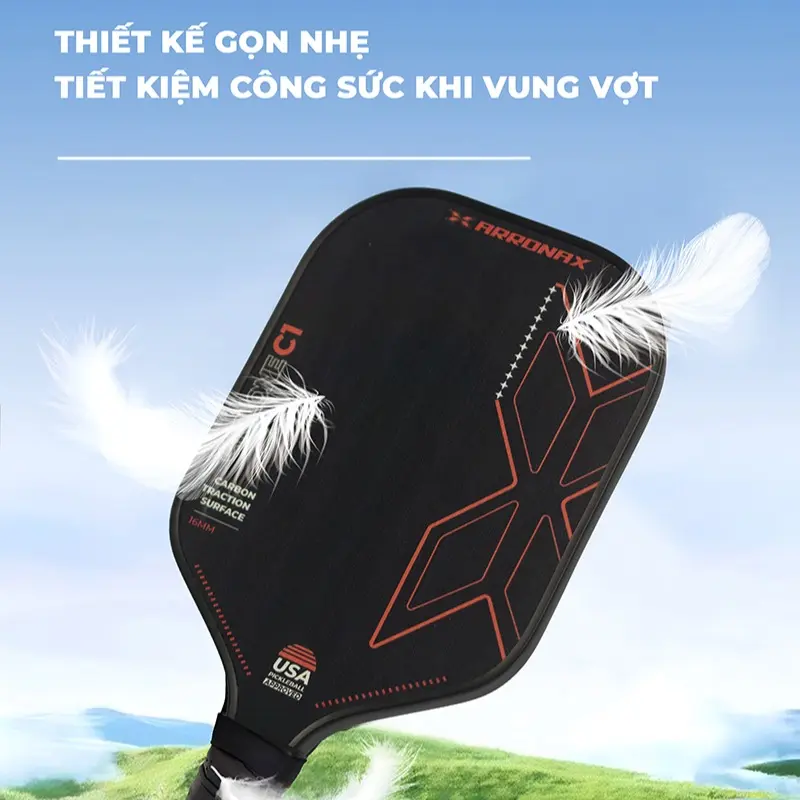 Vợt Pickleball viền đen đỏ siêu nhẹ - Super Quality PK01.8 4