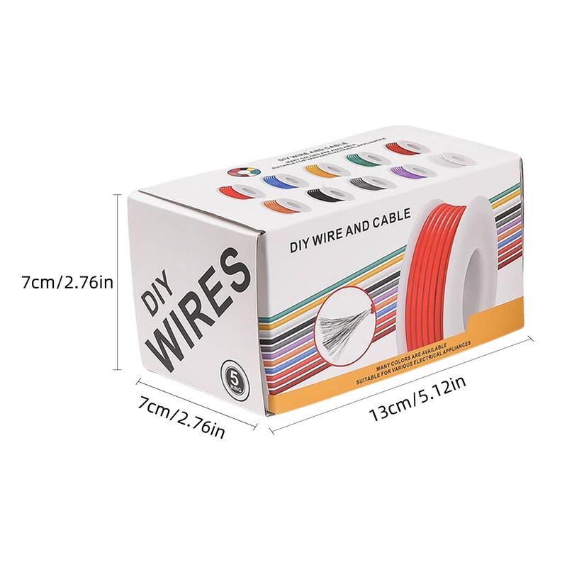 18 AWG Stranded Electrical Wire, 1 Set 18 Gauge Tinned Copper Wires, Flexible Silicone Electric Hookup Wire Kit, DIY/Automotive/Home/Power Wiring Kit 1