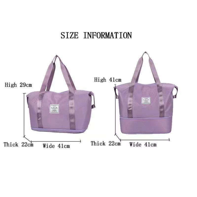 Product Introduction of STAY YOUNG #2813 Fashion Large Capacity Folding Bag Travel Bags Tote Handbag Waterproof Women Shoulder Bag 6