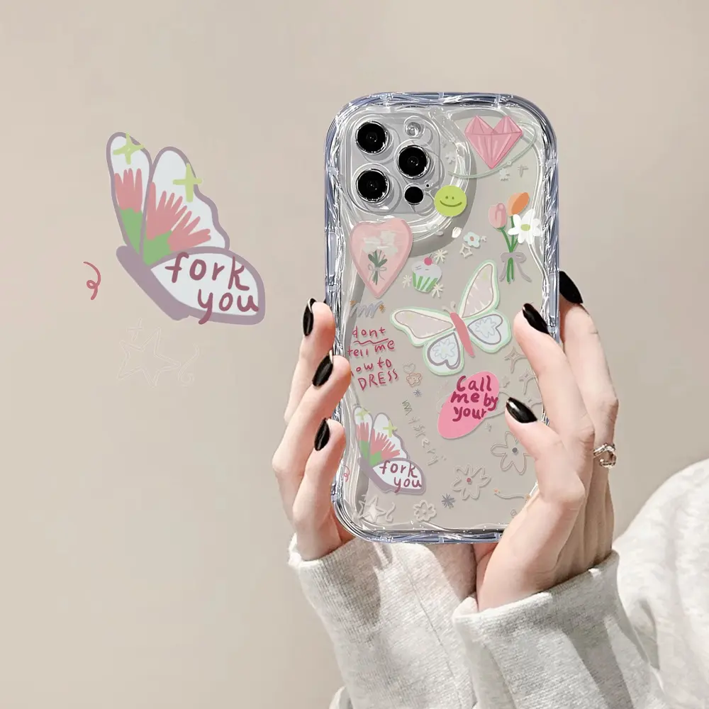 CASE FOR SAMSUNG A25 A35 A55 5G A15 A54 A34 A24 A14 A04 A04S A04E A05 A05S A31 A71 A15 M14 A73 A53 A33 A23 A13 A03 CORE A03S A72 A52 A32 A22 A12 A02S A51 A21S A50 A50S A30 A30S A20 Casing Gambar Butterfly 3D Soft Wave Edge TPU Phone Case Cover