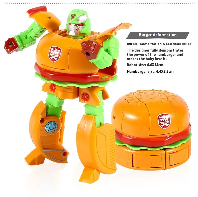 Product Introduction of Transformation Toy Robot Simulation French Fries Burger Ice Cream Children's Transformation Toy Gift 4