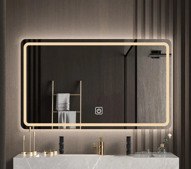 Gương Hình Chữ Nhật Đèn Led Treo Tường Nhà Tắm Bàn Trang Điểm Kích Thước 40x60cm