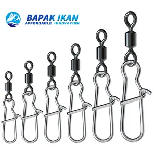 50pcs Bantalan Pin Konektor Pancing Baja Tahan Karat Kotak Kancing Putar Putar Aksesori Umpan Pancing untuk Kait Umpan-BK009
