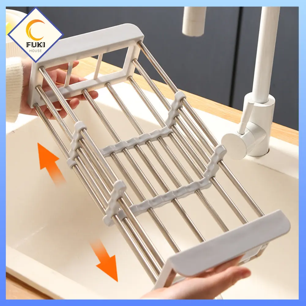 Kệ gác bồn rửa chén đa năng, kệ gác bồn rửa chén inox co dãn tiện lợi