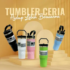 *Tumbler 4069 Handle Coffee Cup Termos Insulated Cup Stainless