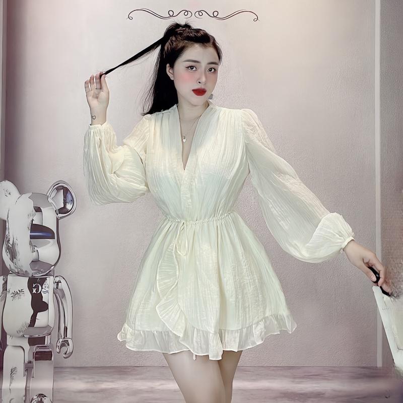 VÁY HOA TƠ ĐAI EO SIÊU XINH