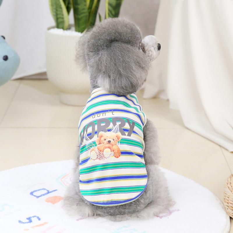 Baju-T Haiwan Peliharaan, Bernafas dan Menarik, Sesuai untuk Anjing, Corak Berjalur, Bekalan Haiwan Peliharaan, Sesuai untuk Perayaan 5