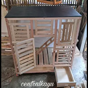 kandang kucing 2  tingkat rumah kucing 2 tingkat full kayu