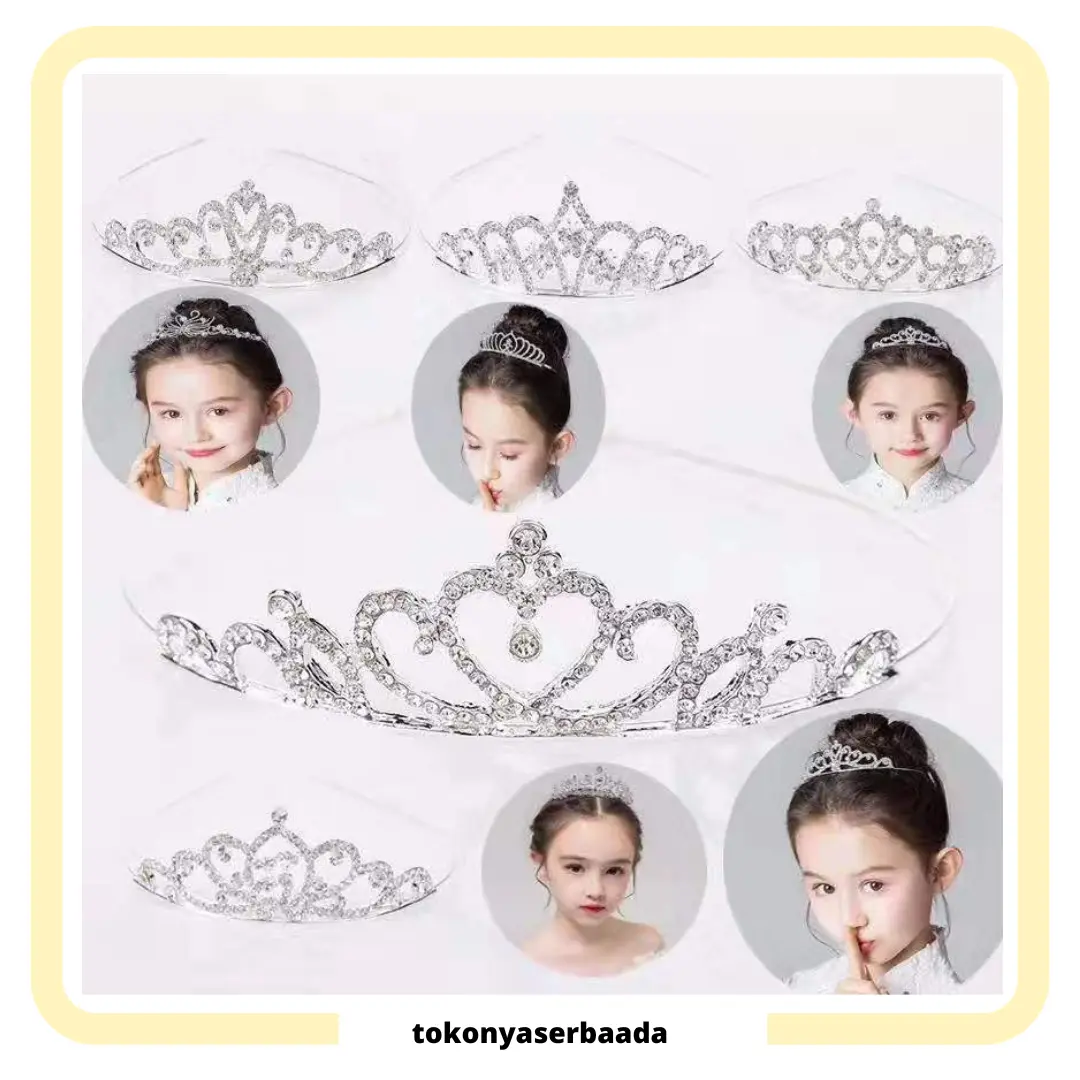 TSA Bando Mahkota Wanita Crown Berlian Women Jewelry Bando Anak Dengan Mutiara Aksesoris Rambut Ala Princes Murah Fashion