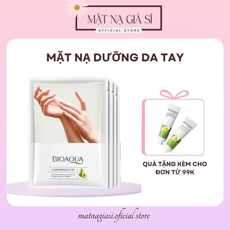 ￼[Combo 10 Miếng Tặng Kèm Kem Dưỡng Da Tay] Mặt Nạ Tay Bioaqua Chính Hãng Cấp Ẩm Dưỡng Da Tay Mềm Mịn, Làm Trắng Sáng.