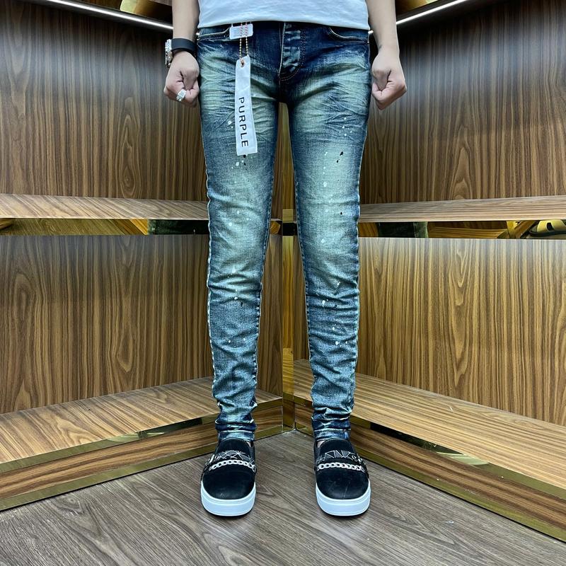 quần jeans nam xanh rêu pơ pồ trơn vảy sơn bốn cúc