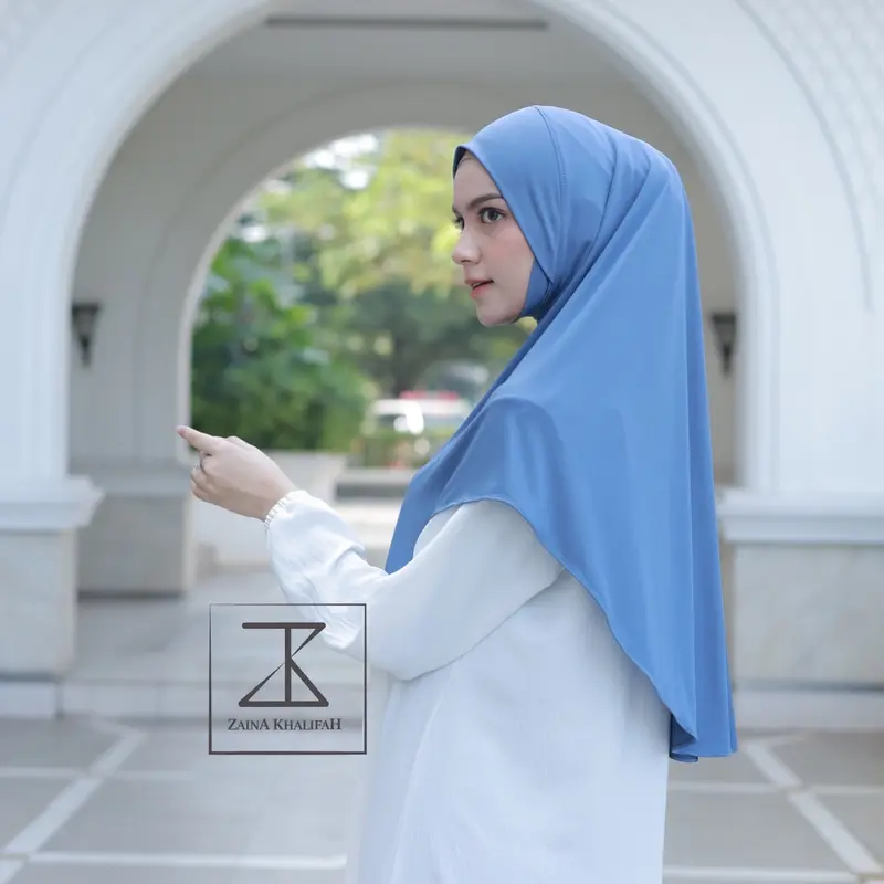 Hijab Bergo Dagu Malay Ped Anti Tembem Jersey Premium | Bergo Sport Hamidah Instant Dagu Malaysia Soft Pet Daily Instan jilbab 4